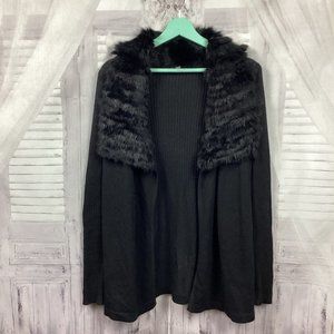 Fate Fur Trimmed Black Cardigan S